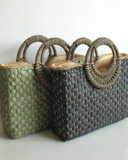 Small Round Cake Hand Carrying Straw Bag